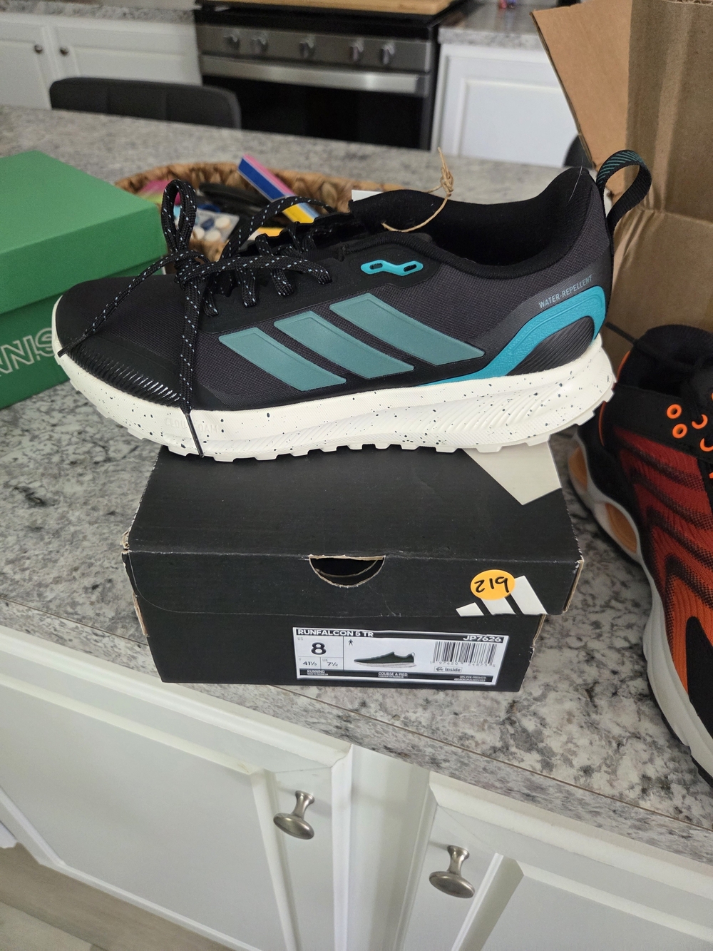 New In Box Run Falcon Adidas Men’s Black Teal Running Shoes